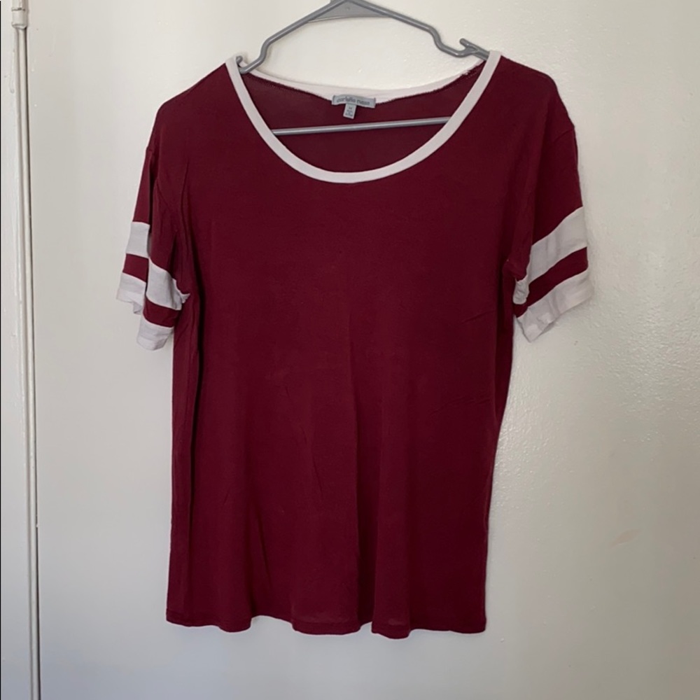 Maroon baseball tee